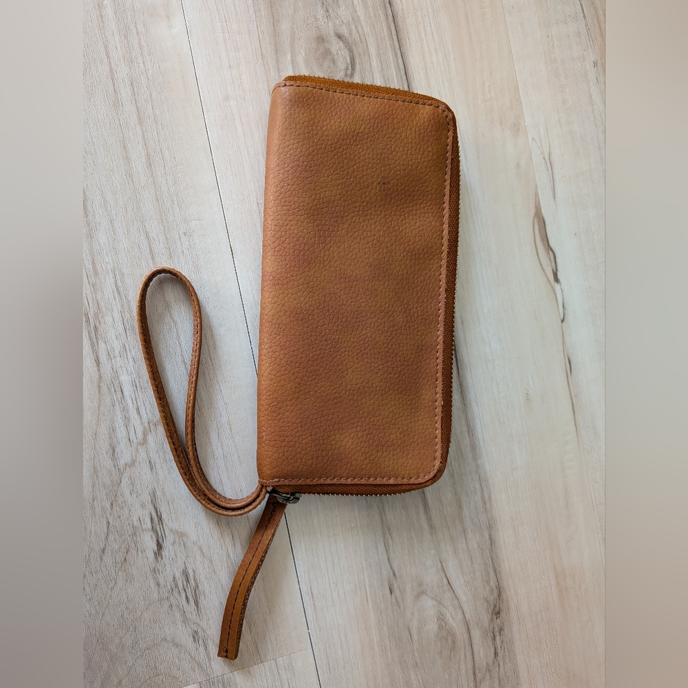 Free People Brown Vegan Wristlet Wallet - Picture 2 of 8